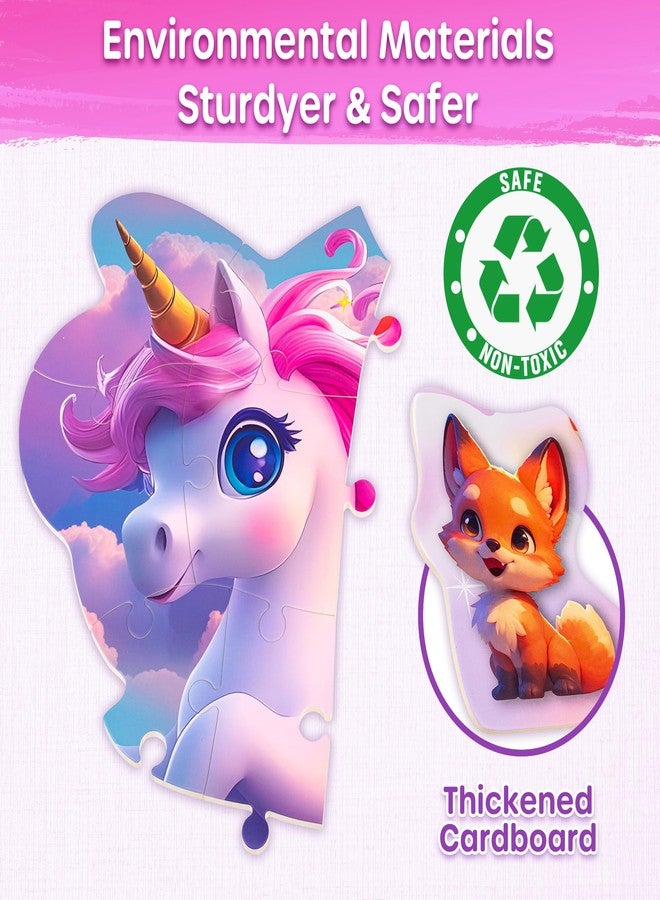 SYNARRY Unicorn Floor Puzzles for Kids Ages 4-6, Large 45 Piece Floor Puzzles for Kids Ages 4-8, Puzzles for Toddlers 3-5, Unicorn Toys Gifts, Easter Basket Stuffers Valentines Day Gifts for Kids - Image 4